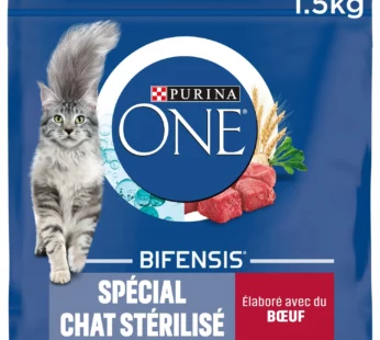 Purina ONE Croquettes pour chat Stérilisé au bœuf – 1,5kg