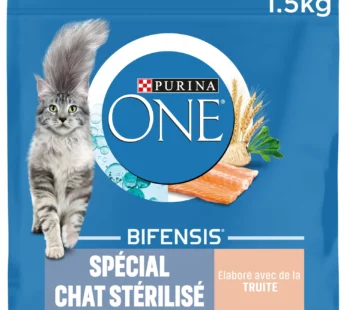 Purina ONE Croquettes pour chat Stérilisé à la truite – 1,5kg