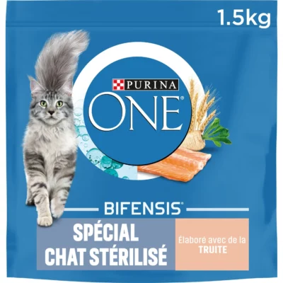 Purina ONE Croquettes pour chat Stérilisé à la truite - 1,5kg