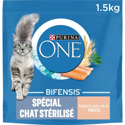 Purina ONE Croquettes pour chat Stérilisé à la truite - 1,5kg