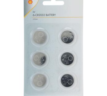 Shell – Lot de 6 piles bouton lithium CR2032 – 3 volts