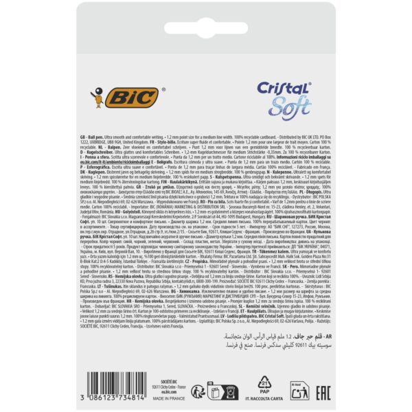 Stylo bille Cristal Soft Noir BIC - x10 – Image 2
