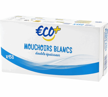 Mouchoirs blancs 2 plis Eco+ – x150