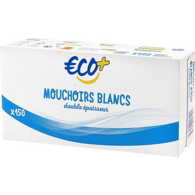 Mouchoirs blancs 2 plis Eco+ - x150