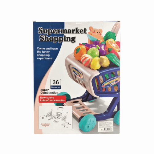 Chariot d'achat avec fruits et légumes 36pc