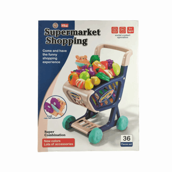 Chariot d'achat avec fruits et légumes 36pc