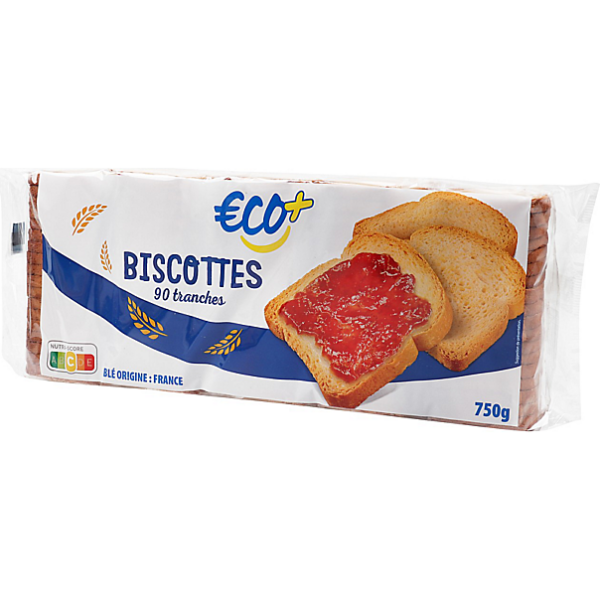 Biscottes Eco+ 90 tranches - 750g