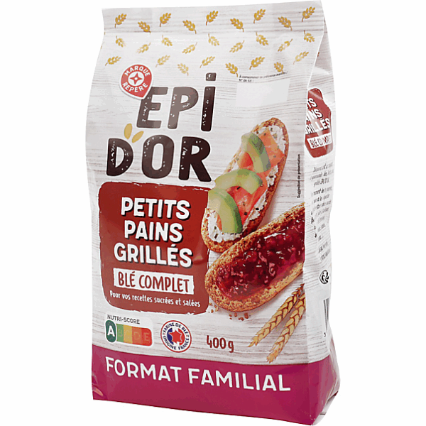 Petits pains grillés au blé complet EPI D'OR - 400gr