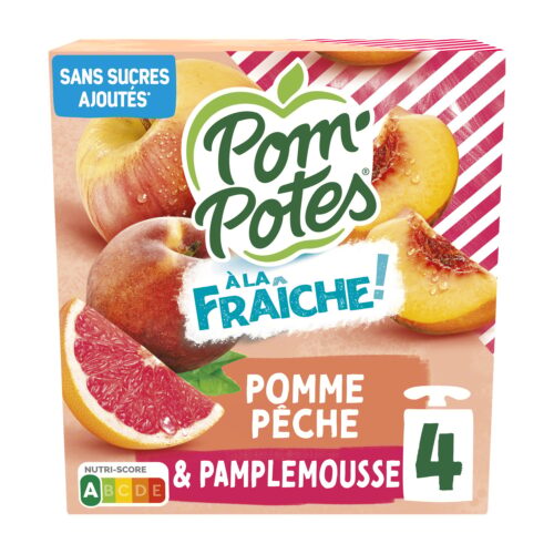 Pom'Potes Pomme Pêche Pamplemousse - 4x90g