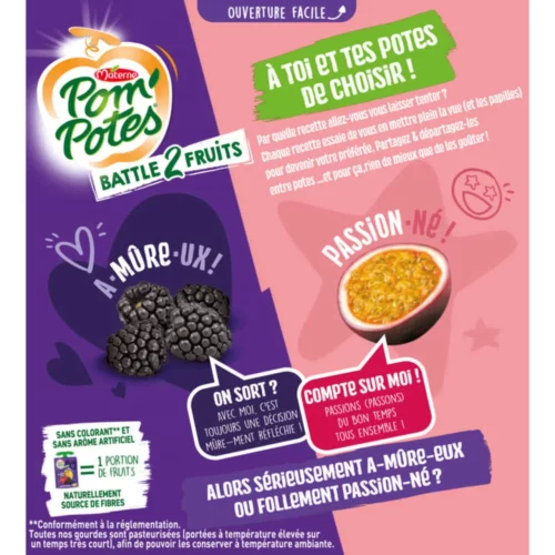Pom'Potes Battle 2 Fruits - 4x90g