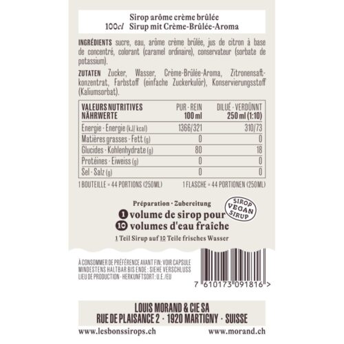 Sirop MORAND Crème brulée - 1L