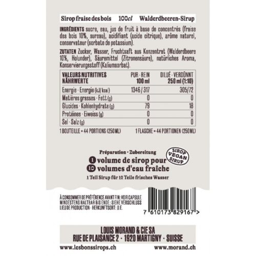 Sirop MORAND Fraise des bois - 1L