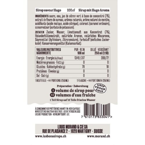 Sirop MORAND Hugo - 1L