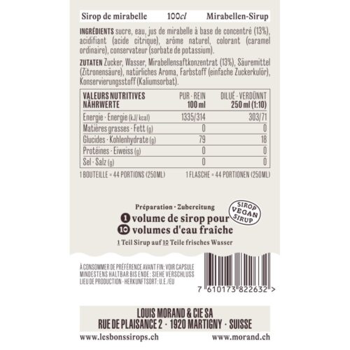 Sirop MORAND Mirabelle - 1L