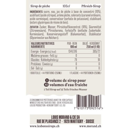 Sirop MORAND Pêche - 1L