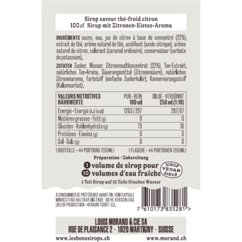 Sirop MORAND Ice Tea Citron - 1L