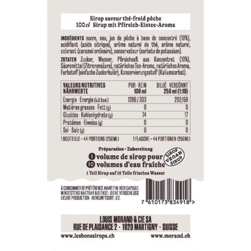 Sirop MORAND Ice Tea Pêche - 1L