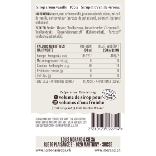 Sirop MORAND Vanille - 1L