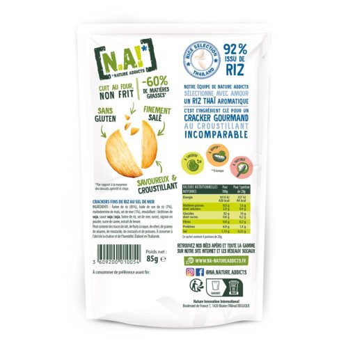 N.A! Crackers de Riz au Sel sans Gluten - 85gr